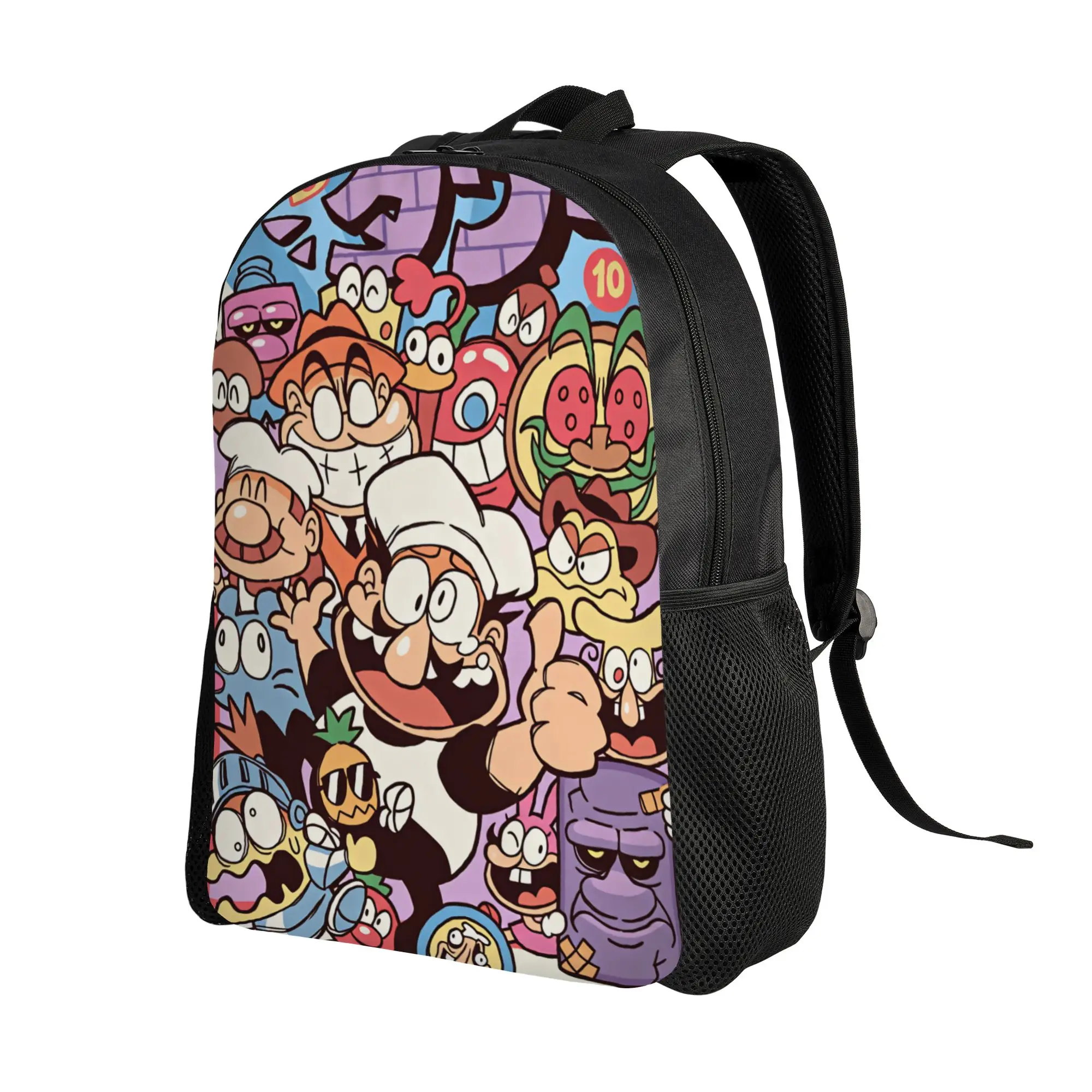 Pizza Towers Game  Backpack  Sport Backpacks Men Custom Soft High School Bags Kawaii Rucksack