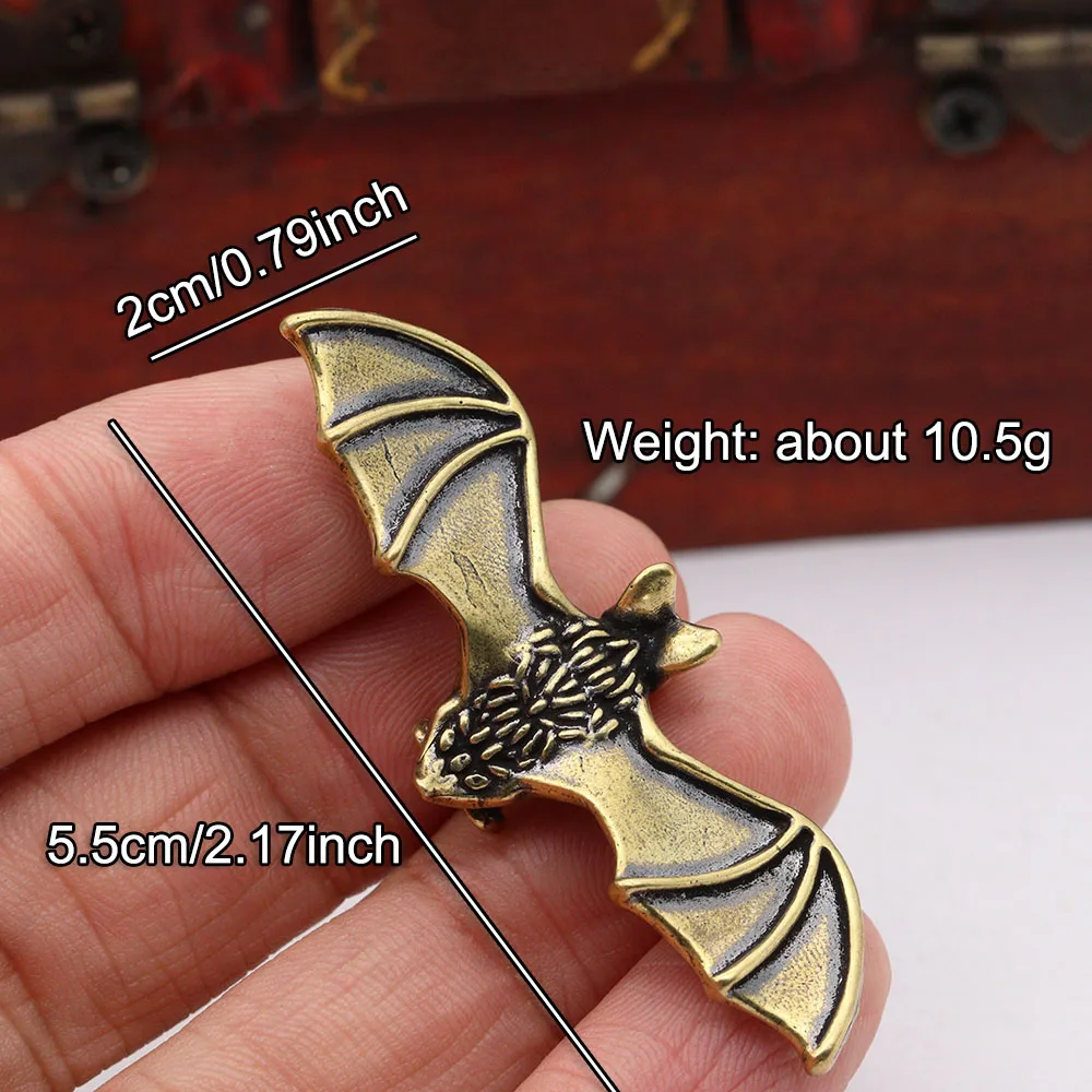 Brass Flying Bat Figurines Miniatures Desktop Ornaments Vintage Handicraft Home Decorations Crafts Micro Landscape Accessories view 5