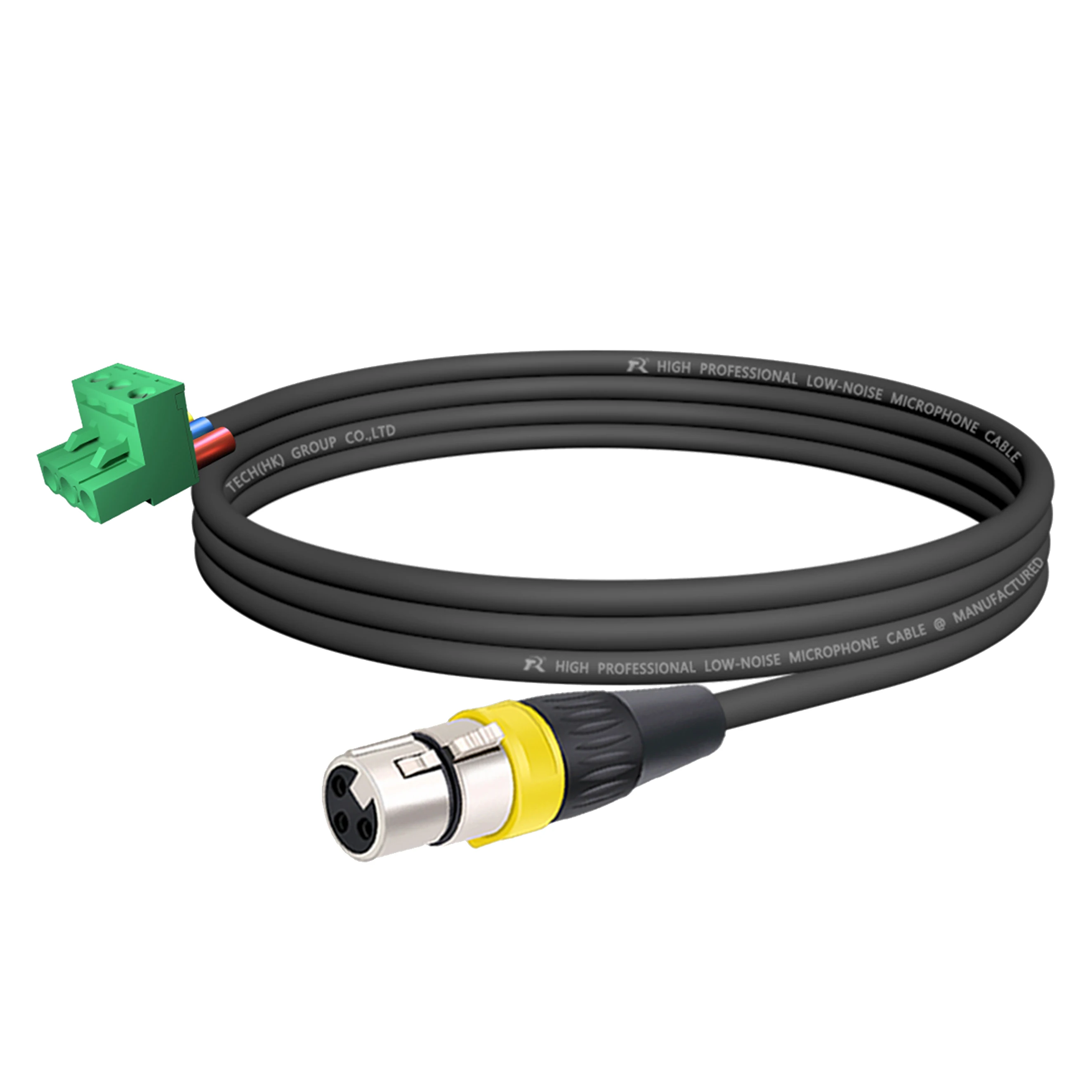 Premium-Kabel vom Phoenix-Terminal zu XLR F/M-Buchse, mit silbermetallischem Anschlusskern und einfarbigem, abgeschirmtem Kabelmantel – Detail 17