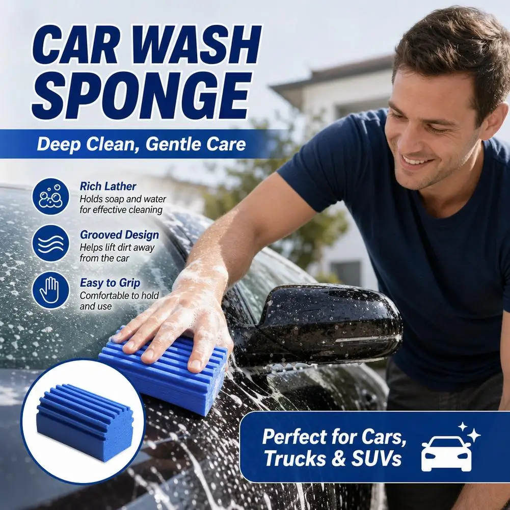 Car Cleaning Sponge Reusable Eraser Brush Cleaning Duster Sponges For Kitchen Blinds Sofas Armrests Window Cleaning Tools