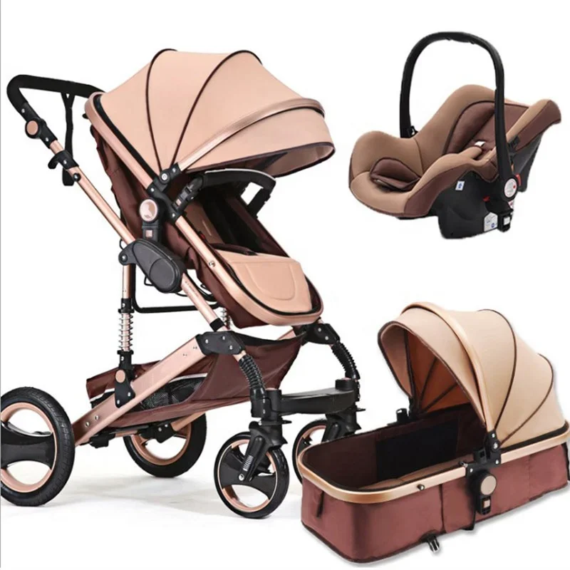 3-in-1 portable stroller, foldable, lightweight and durable, variable crib and bassinet, seat, for children aged 0-3 years