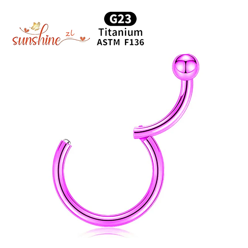 G23 titanio Cliker nariz Piercing bola tabique cautivo anillos de cuentas 3mm 4mm BCR hélice labio perforado Daith cartílago Tragus pendientes