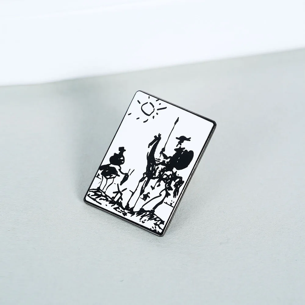 Pablo Picasso Don Quixote Anstecknadel, Vintage-Ölgemälde-Brosche aus dem Jahr 1955, Graffiti-Schmuck, Geschenk für Künstler – Detail 6