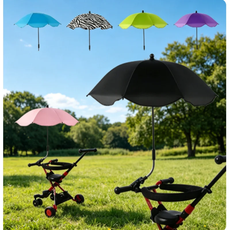 

Universal Clamp On Stroller Umbrella UV Protection Rainproof Baby Stroller Sun Shade Canopy Portable Stroller Sun Rain Cover Acc
