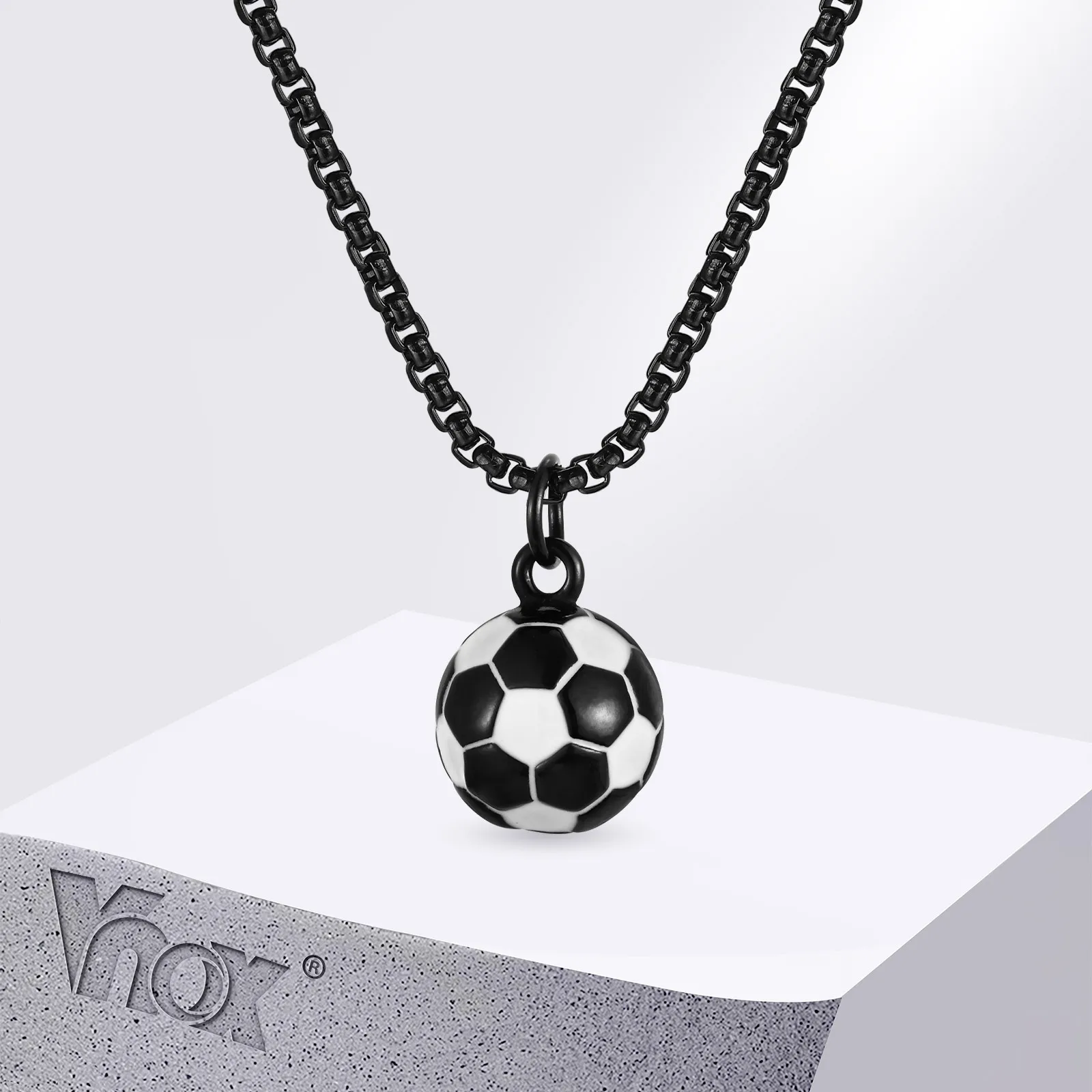 

Vnox Lucky 3D Soccer Football Pendant Necklaces for Men Boys, Waterproof Stainless Steel Necklace for Athletes Birthday Gift New