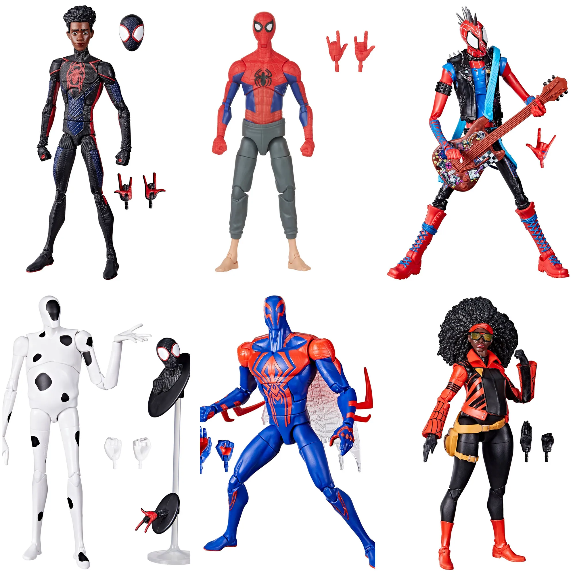 Marvel Legends Spider Man Into Spider Verse Miles Morales Gwen Peter B. Parker Prowler Kraven Lizard Chasm 6\