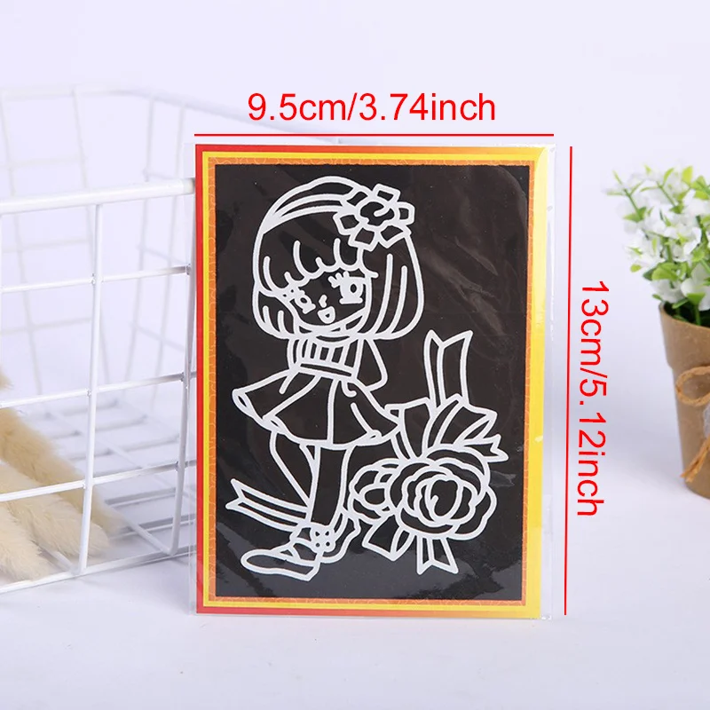 6/24PCS Random Scratch Art Paper Mixed Patterns Rainbow Boards Holiday Gifts Handmade Decor Creative Stationery ZYF
