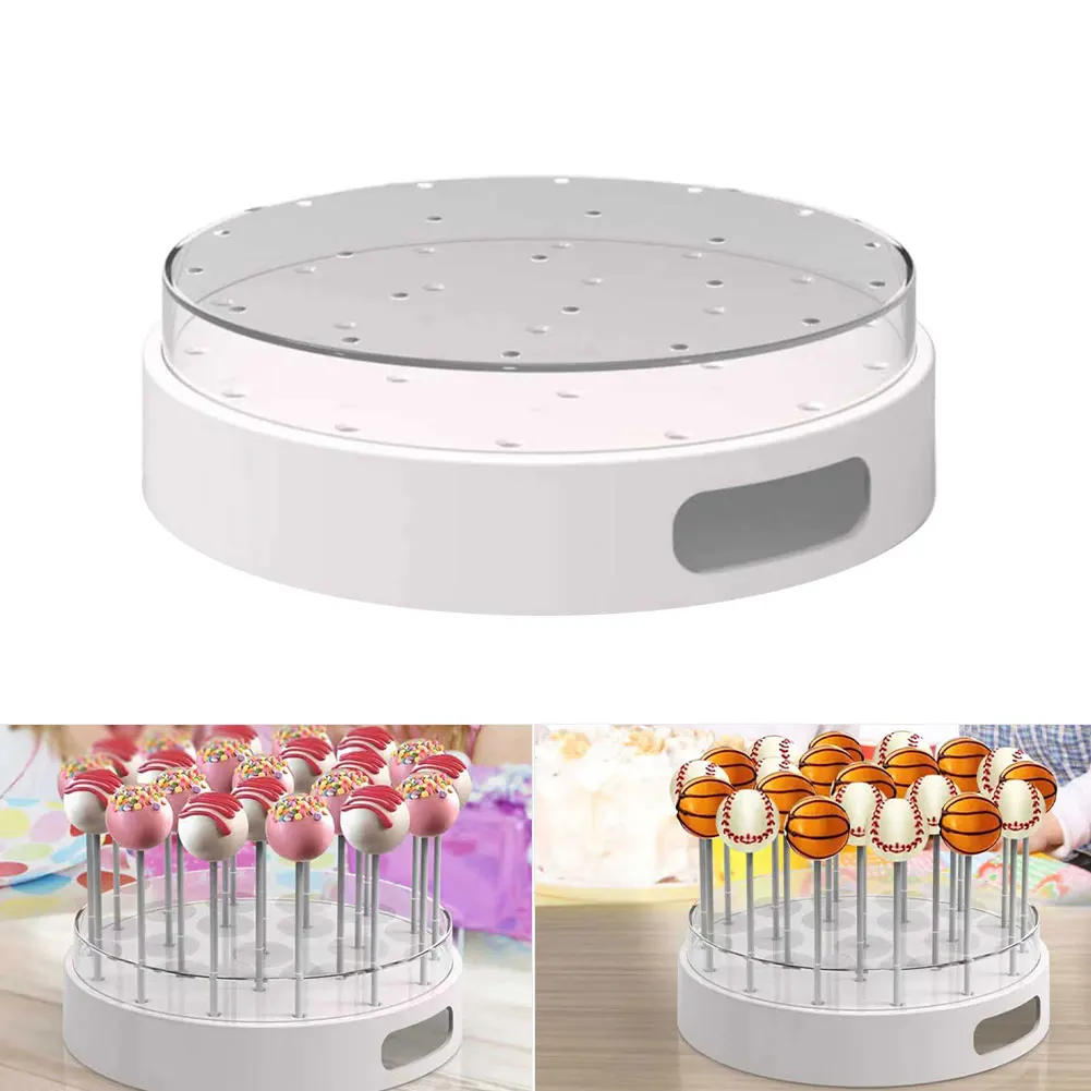 Wedding Dessert Table Lollipop Stand Transparent 22 Evenly Spaced Slots Round Sleek Design Transparent Visibility