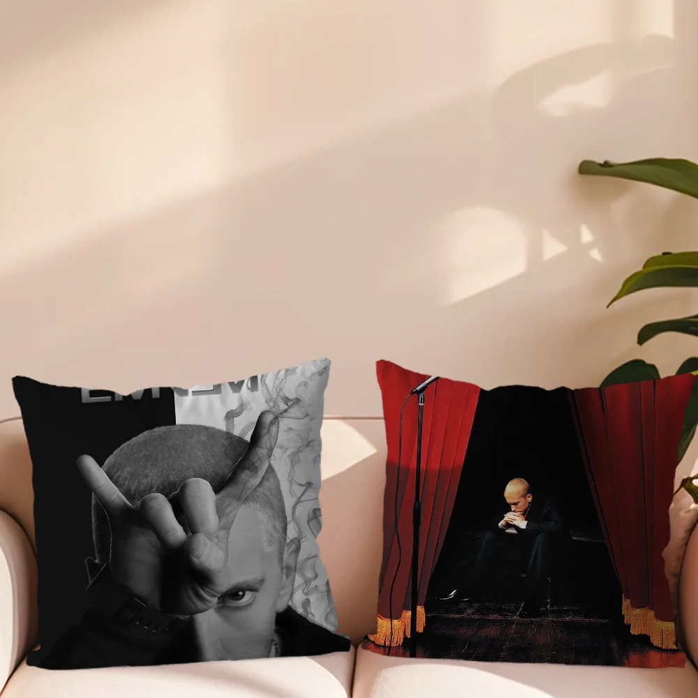 Eminem Hot Rapper Pillow Case For Sofa Bedroom Living Room Office Bedside Table Backrest Cushion Printing Square