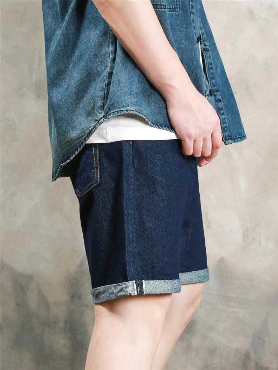 

Американские джинсовые шорты Original Selv Denim для мужчин, прямые брюки-капри, летние удобные повседневные джинсовые шорты