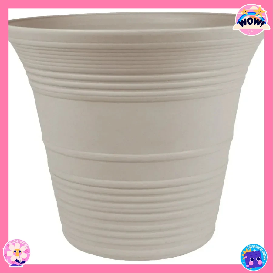 

Round Self-Watering Planter - Lightweight Self-Care Planter - Plastic Planter, Great for Herbs and More - Durable