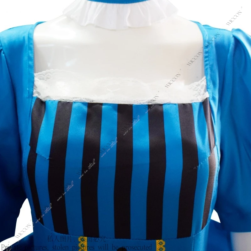 Kuroshitsuji Elizabeth Midford Lizzy Party, Anime Majordome Cosplay Costume, Perruque, Robe, Bleu, Noir, Luxe, Mignon, Erizabesu, Ciel Party