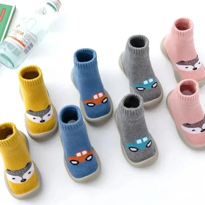 

Cute New Infant Cartoon Pattern Plus Velvet Soft Sole Floor Shoes Infant Socks And Children's Shoes Thickened Warm Shoes