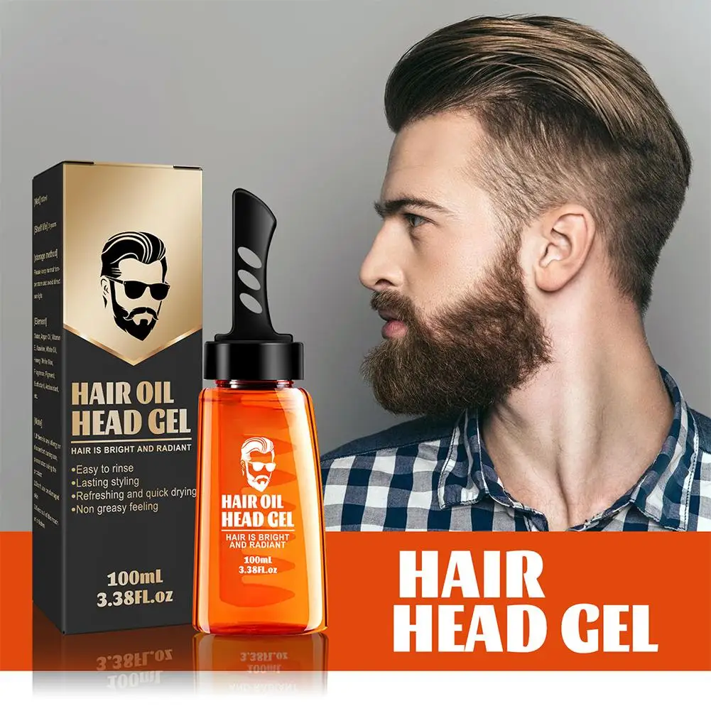 100ML Men Hair Wax Gel With Comb Lasting Hold Hair Drying Gel Styling Hair Cream Oil Fluffy Oil Pomade Wax Hair Quick U6S1