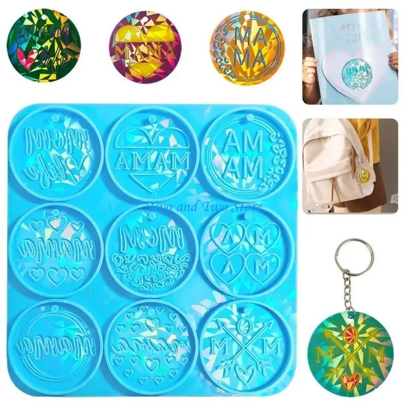 

HX6F Round Pendant Silicone Mold DIY Epoxy Resin Mould Keychain Molds