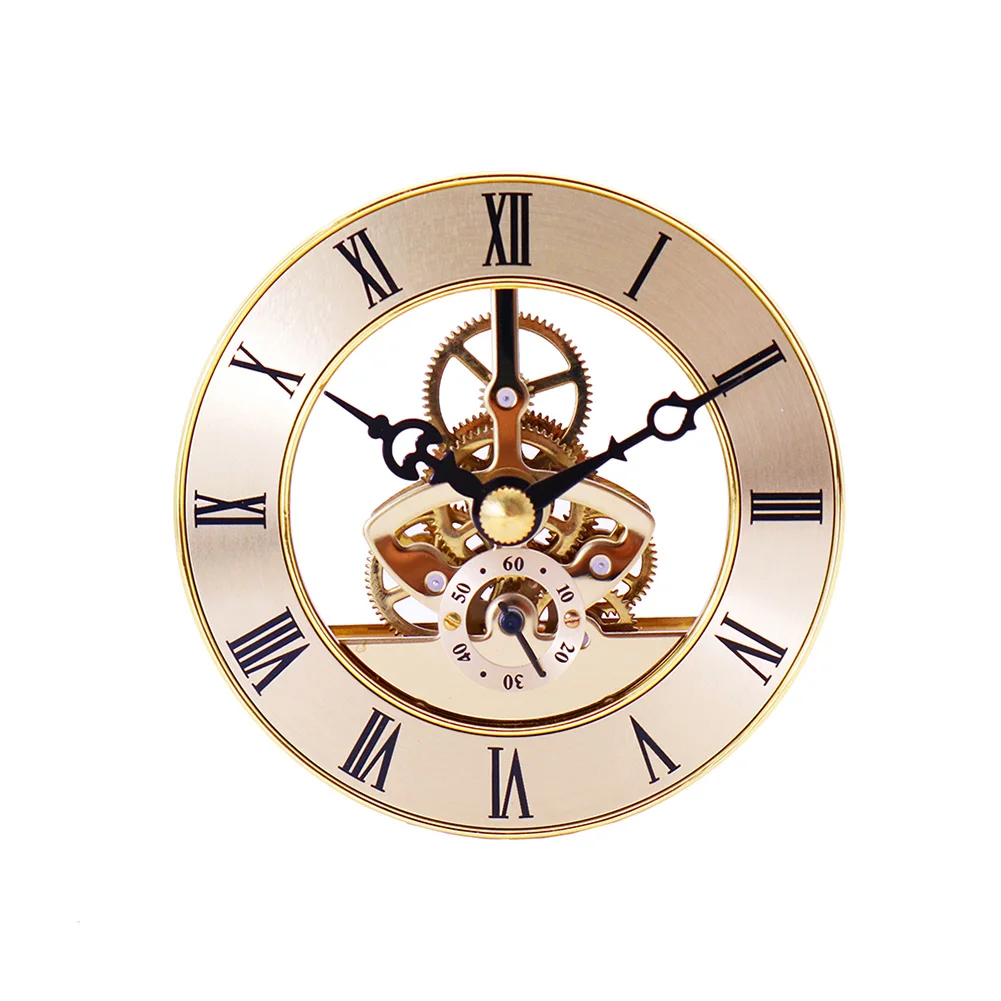 Retro Gear Wall Clock Movement Round Decorative Table Clock Metal Perspective Movement Wall Clock Accessories