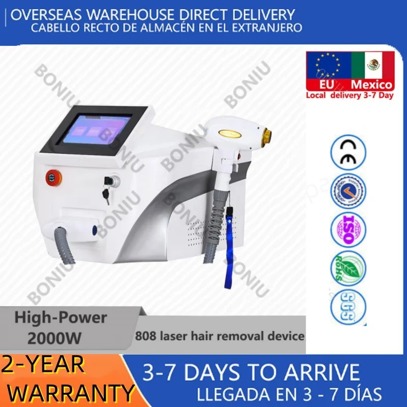 

3500Wdiode laser hair removal machine Approved Permanent Pain Free 3 Wavelength Laser 808nm ice titanium LCD touch screen handle