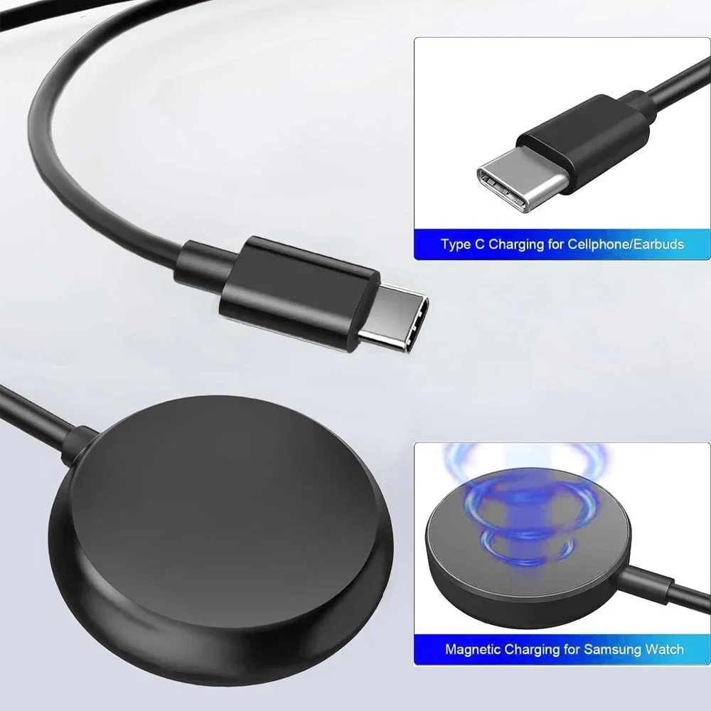 Magnetic Charging Dock Cable for Google Pixel Gen 1 Watch Charger Replacement USB Type-C Port Black