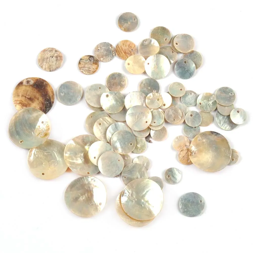 Unfinished Natural Round Shells Pendant DIY Scrapbooking Crafts Supplies Seashells Handmade Accessories Home Decor c3296