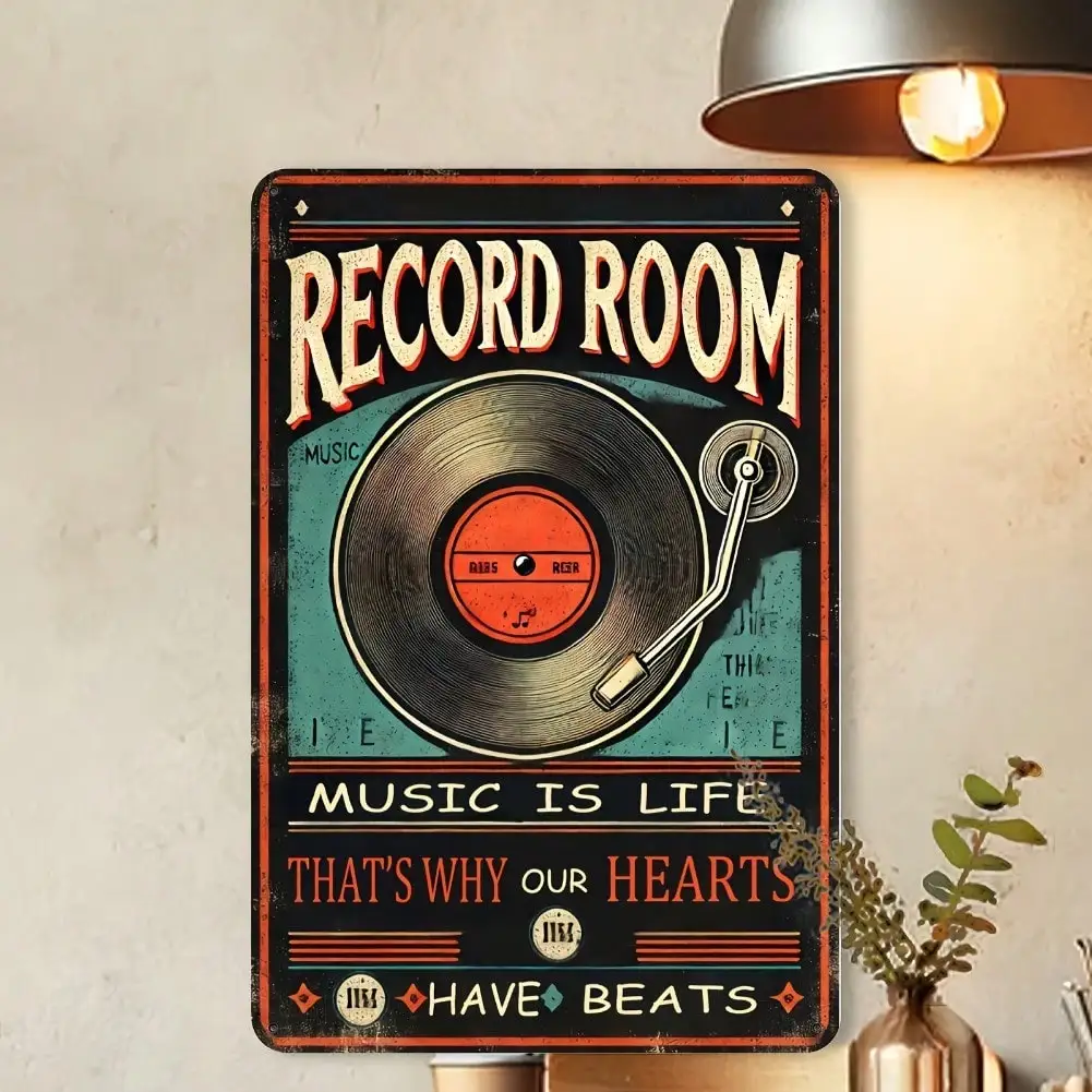 Retro Metal Sign Vintage Music Decor 12x8 Inch Aluminum Poster Wall Art For Home Bar