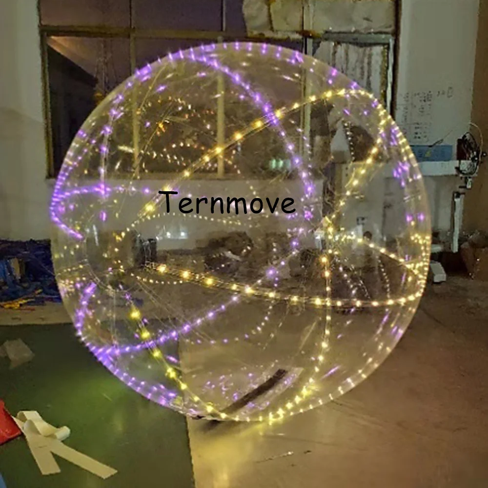 water walking ball with light 2m Diameter PVC Transparent Water Walking Ball With Lighting For Dancing Stage Decoration