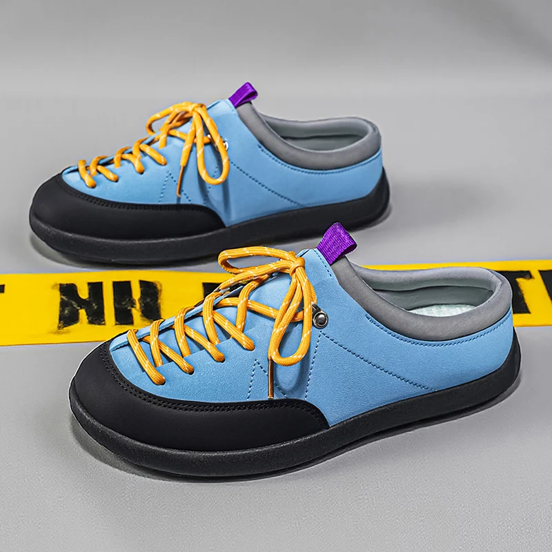 

2026 Large size spring new fashionable multifunctional casual shoes men's wide toe slippers couple's comfortable Baotou slippers
