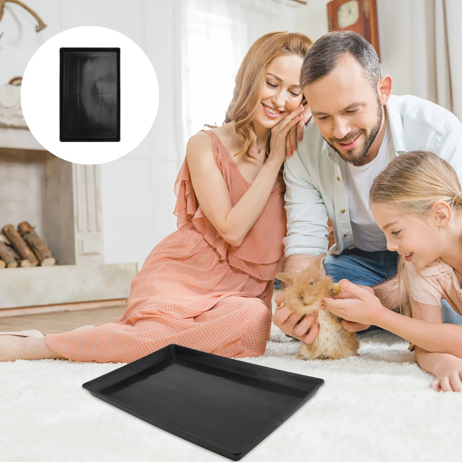 

Pet Cage Tray Durable Leakproof Replacement Bedpan for Small Dog Indoor Plastic Pan Rabbit Dropping Easy Clean Hygienic