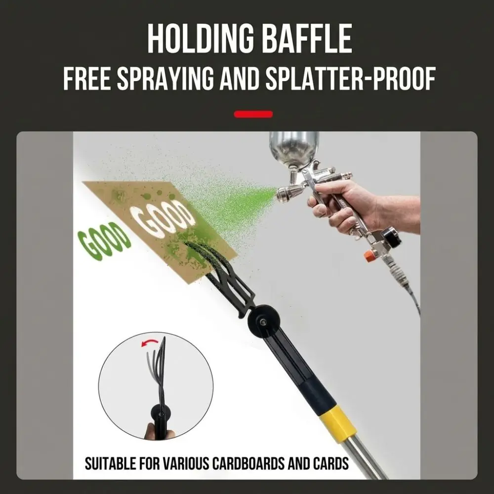 Adjustable Angle Spray Shield Holder Four Sections Rod Support Stand Set Extended Spray Shield Holder Paint Shield Holder
