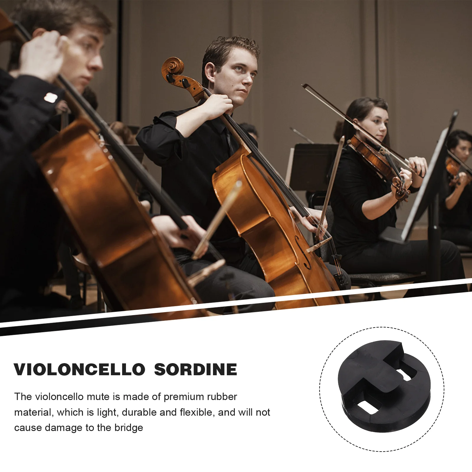 Rubber Cello Practice Sordine Round Mute Sordine for Playing Violoncello