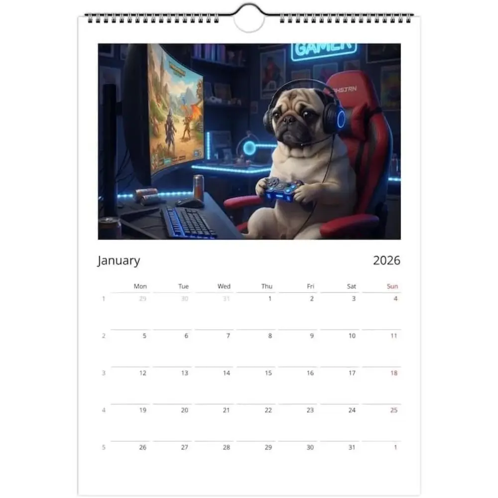 

Creative Pug Calendar 2026 Beagle Golden Retriever Wall Calendar German Shepherd Daily Activities Funny Dog Calendar Home Decor