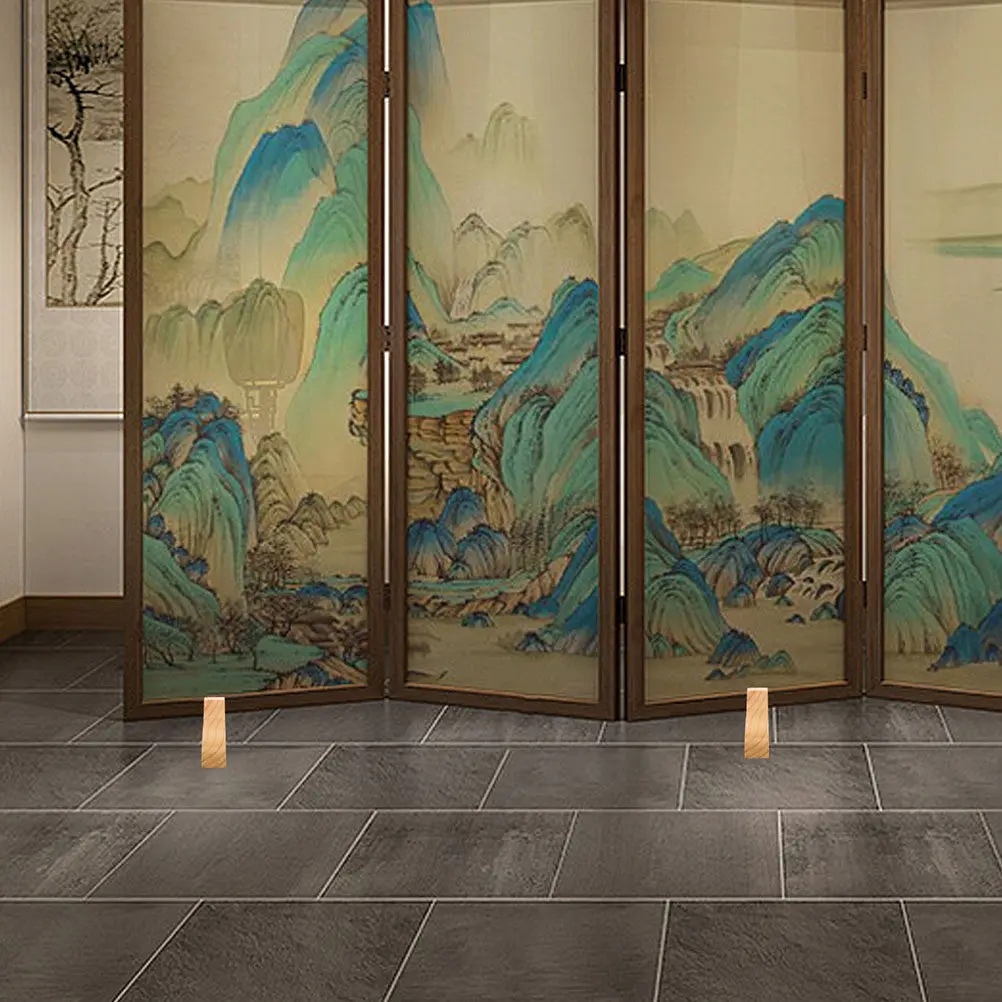2Pcs High Quality Wooden Room Divider Stand Fine Craftsmanship Thickened Base for Folding Screens Space Separation Room Privacy