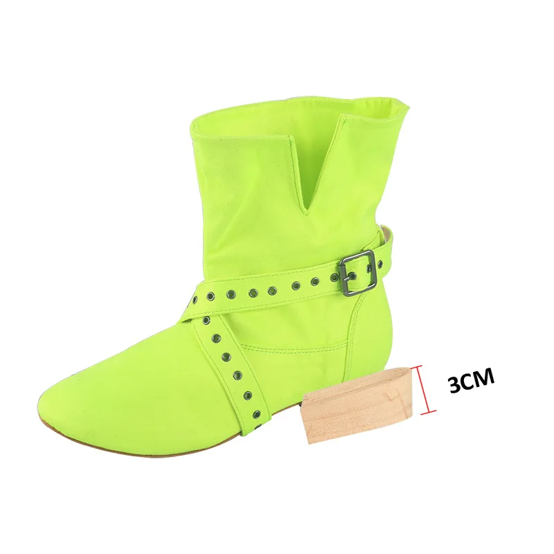 Wedopus 28 Colors Customized Latin Dance Ankle Boots Woman Fluorescent Green Black Suede Ladies Country Dancing Boot indoor image 3