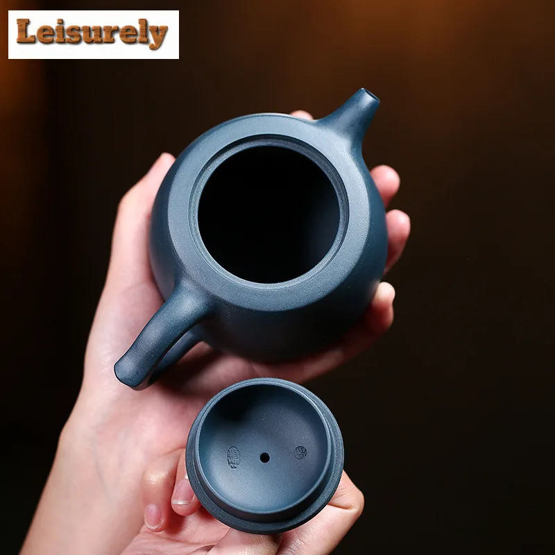 350ml Authentic Yixing Purple Clay Teapots Handmade Well Curb Pot Raw Ore Azure Mud Tea Soaking Kettle Zisha Tea Set Drinkware