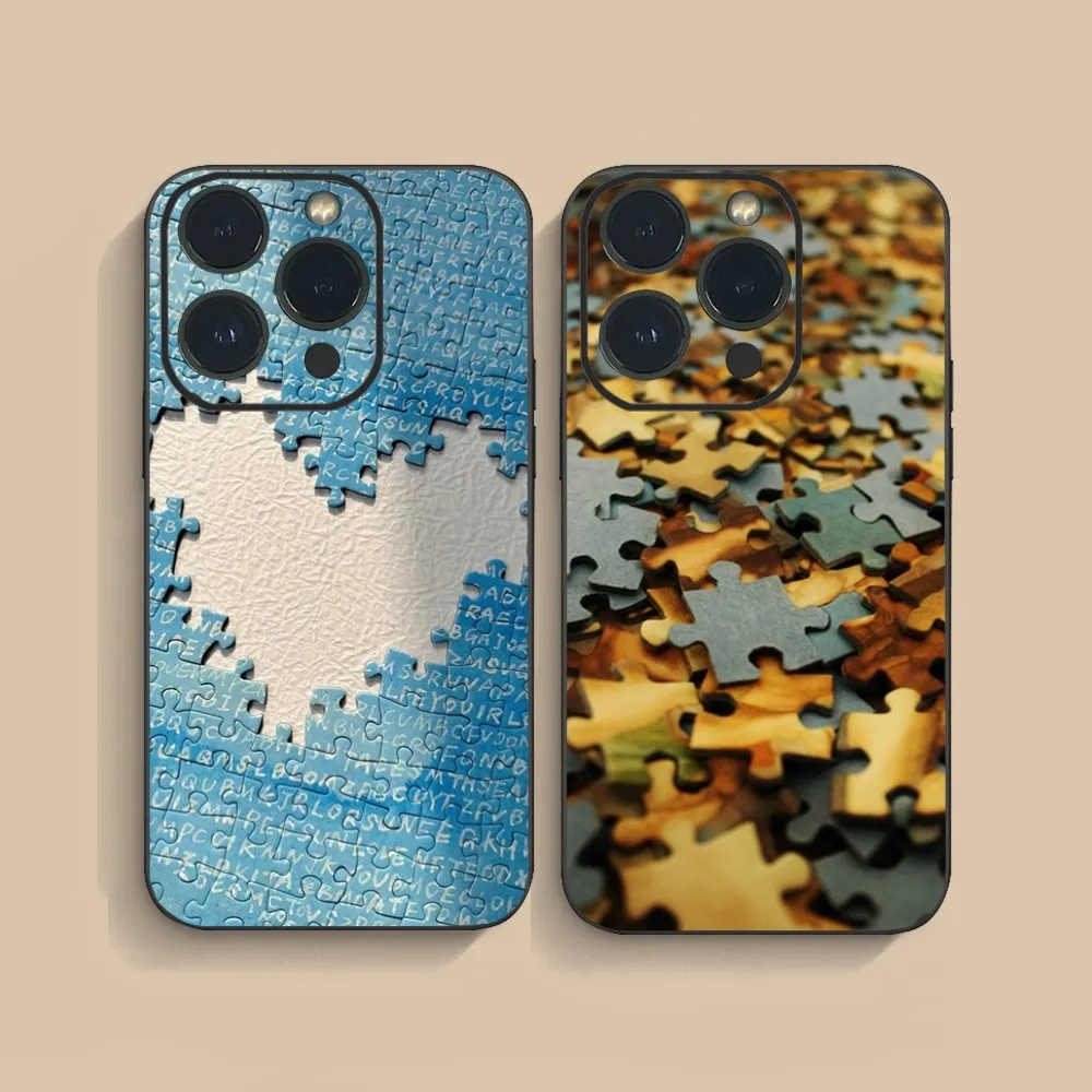 Funny DIY Jigsaw Puzzle Phone Case For iPhone15 14 13 12 11 10 9  Pro Max XS Max X XR 7 8 Plus Mini Soft Silicone Cover