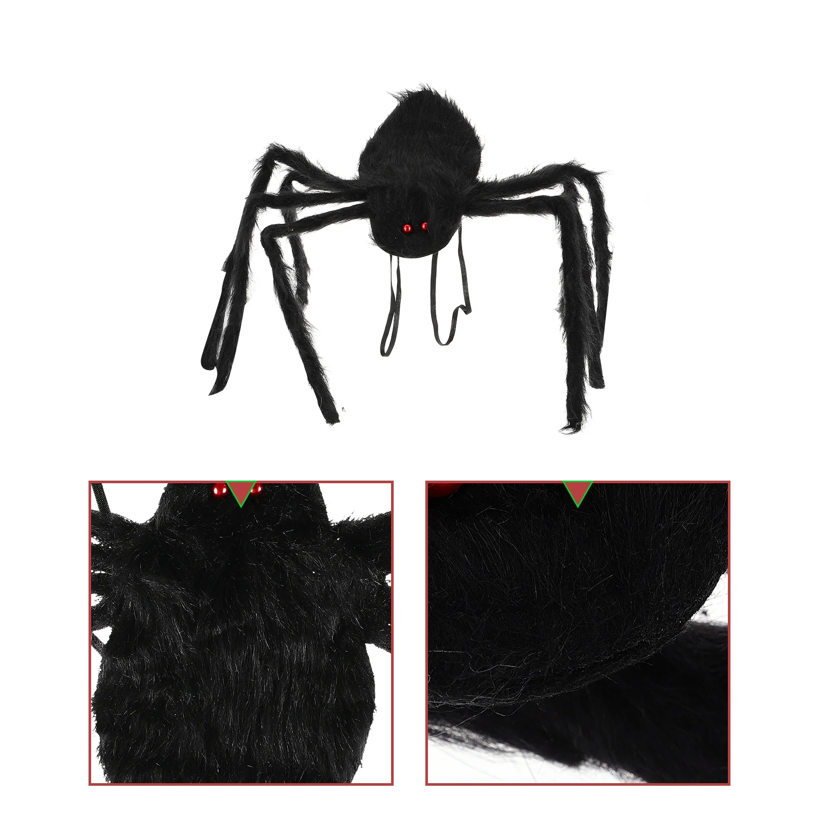 

Backpack black Spider With Shaggy Halloween Candy Storage Bag Double Shoulder Strap Halloween Backpack