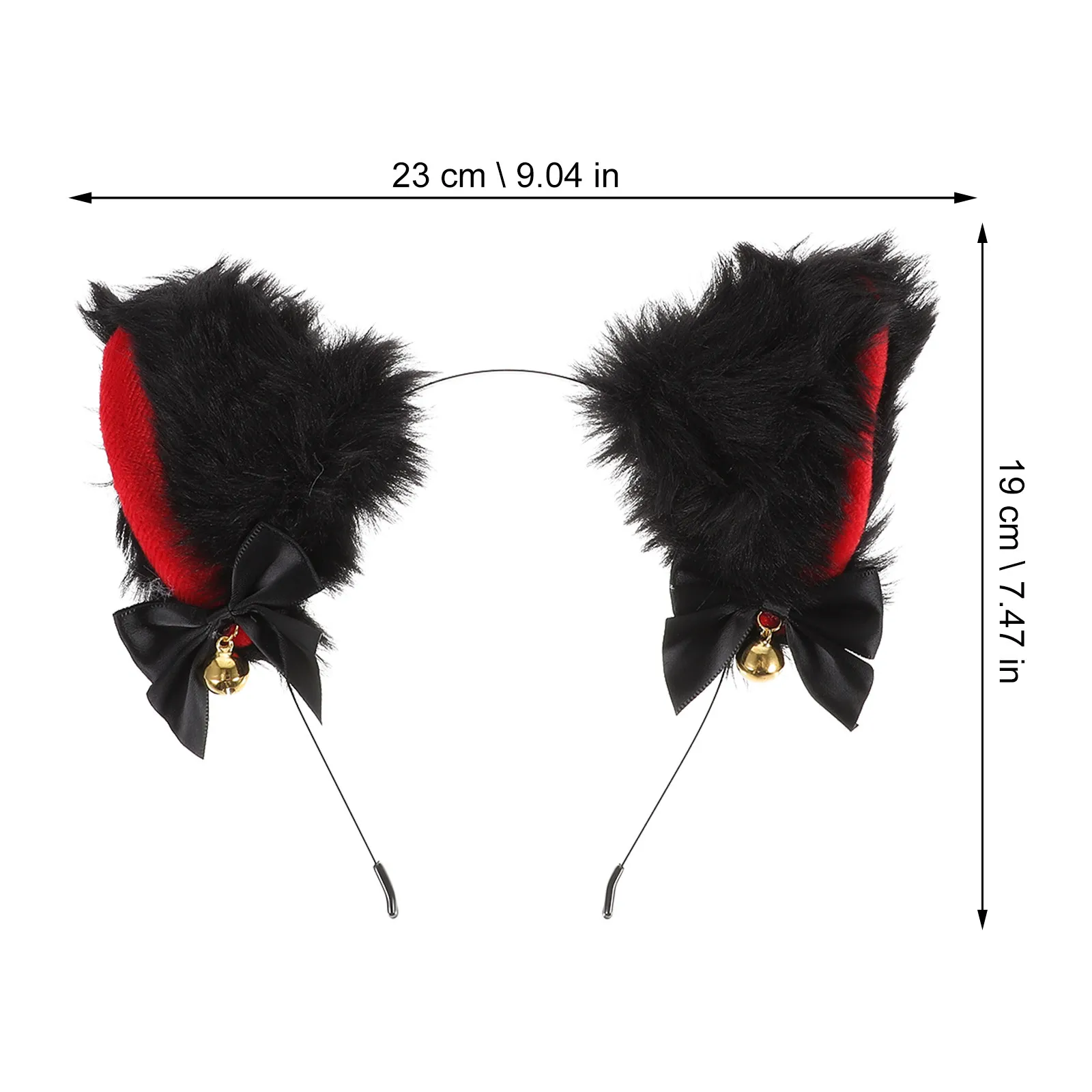 Ensemble de 3 accessoires pour déguisement Lolita : Bandeau oreilles de chat, collier en dentelle avec nœud et clochette, kit de déguisement pour fête et carnaval