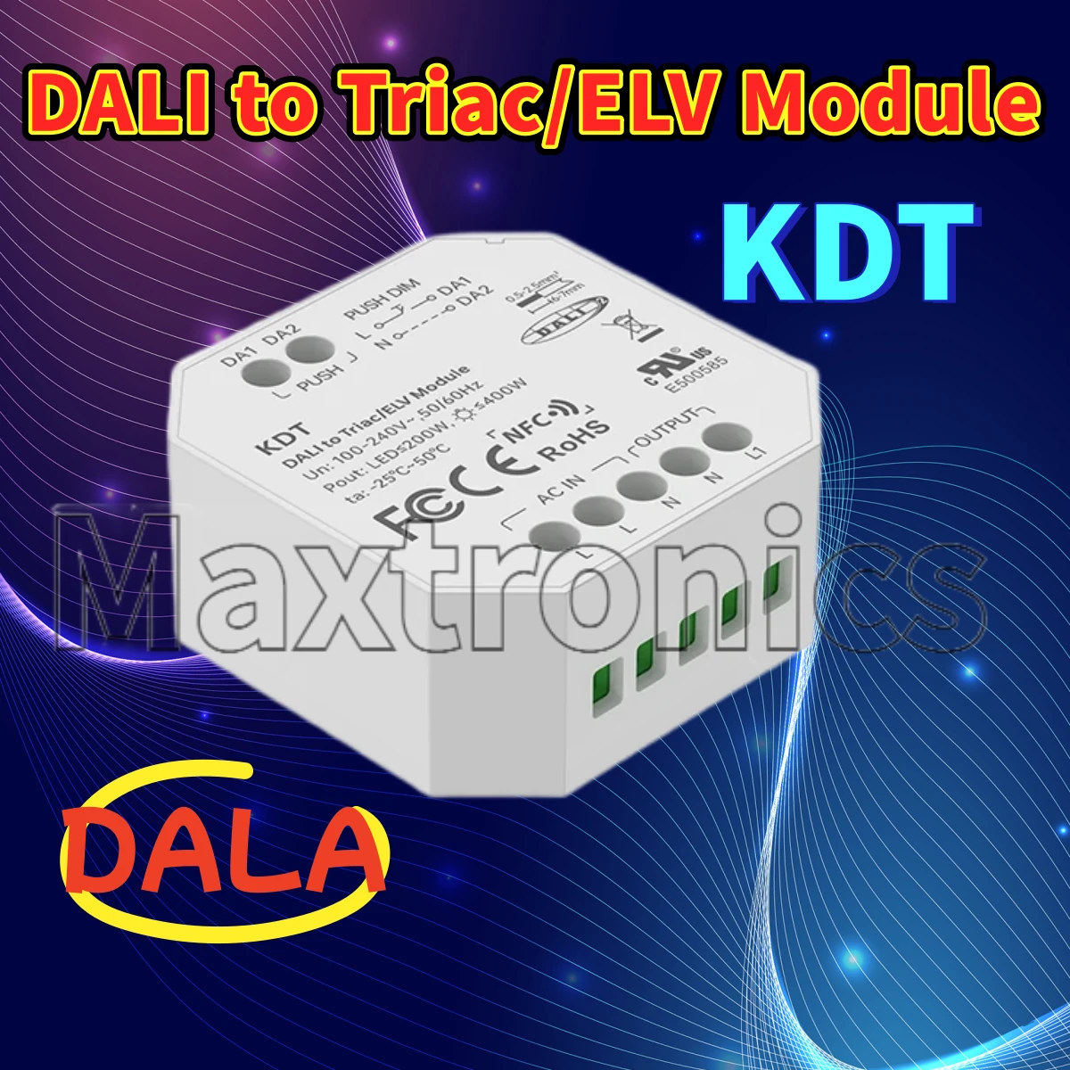 2026 LTECH KDT DALI to Triac/ELV DALI-2 DT6 AC100-240V Use the NFC Light APP Smart PUSH Dim Module For Incandescent/Halogen Lamp