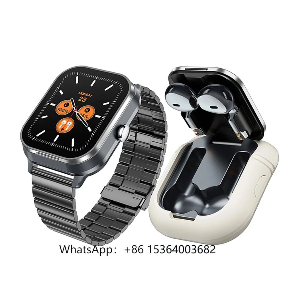 

TJXL-2025 D8Pro 2 in 1 Men Relojes Smart Watch with Wireless Earbuds BT Music Heart Rate Women Sports Smartwatch with Silicone S