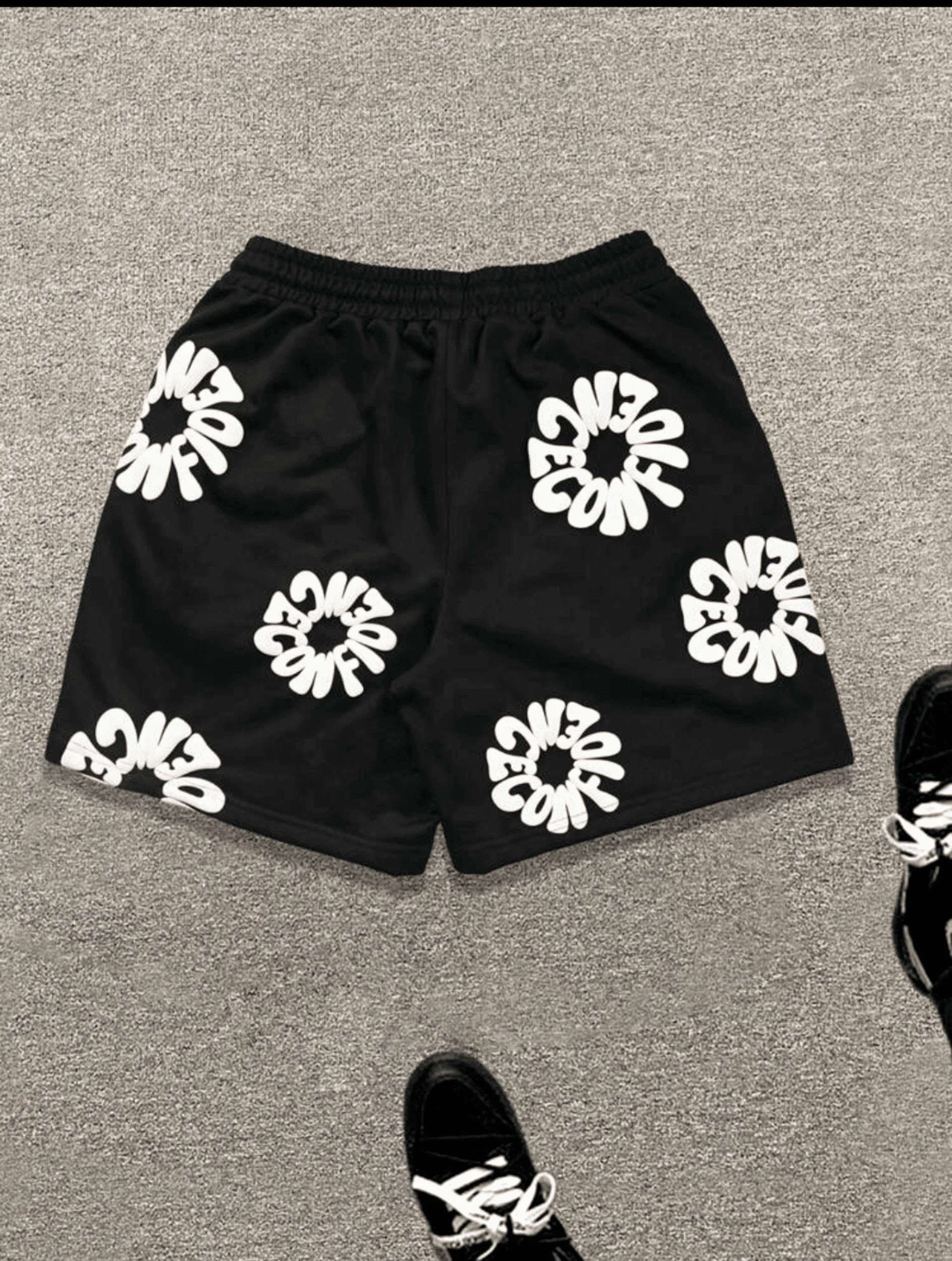 streetwear merk street hiphop foamprint losse vijf-inch korte broek voor heren, casual en veelzijdige shorts