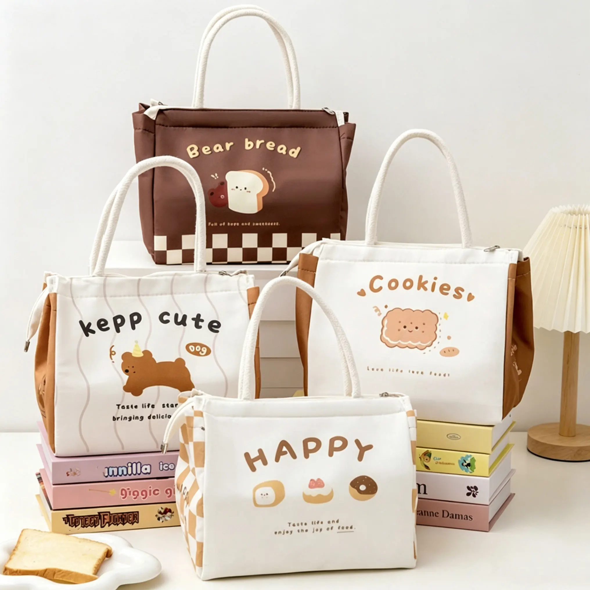 Cartoon Lunch Box Bag Student Hand-Held Aluminum Foil Insulated Lunch Box Bag Large Capacity Lunch Box Bag New Bento Bag