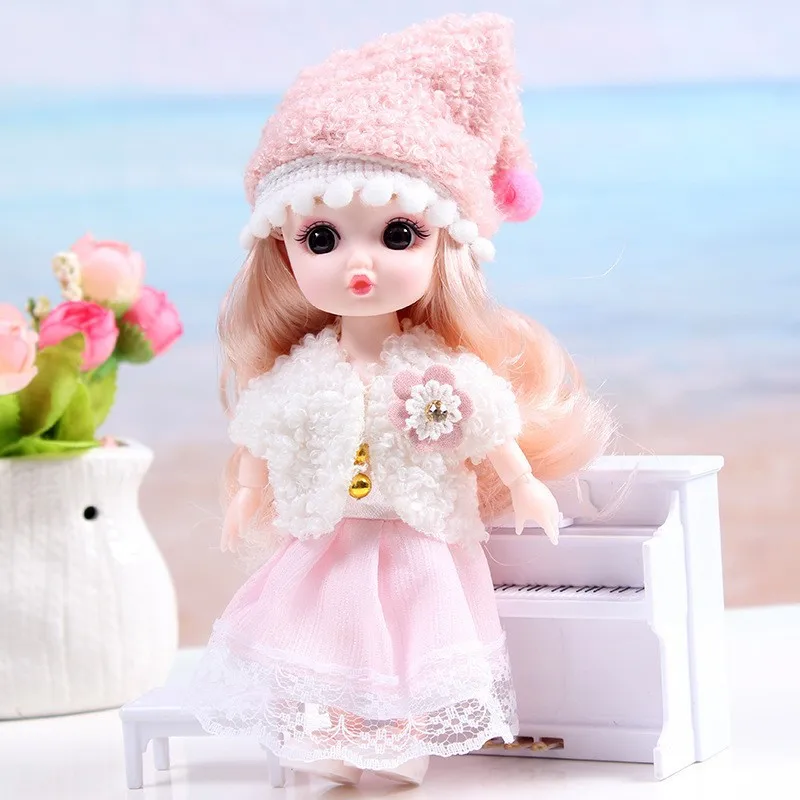 17 سنتيمتر اللباس دمية محاكاة الأميرة مجموعة فستان عيد الميلاد دمية هدية للأطفال