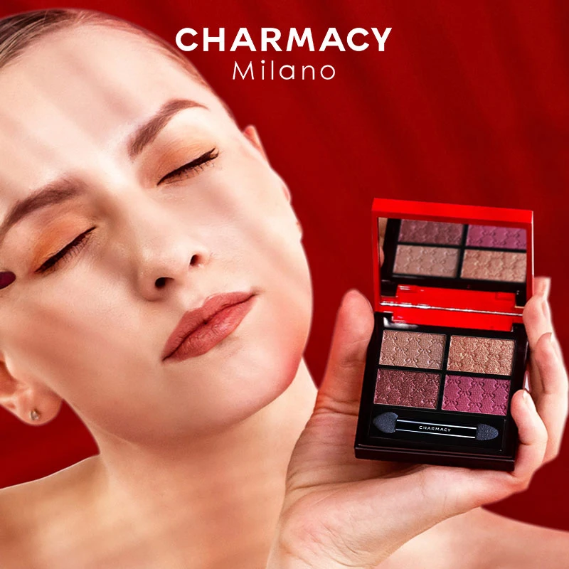 CHARMACY 4 Color Fashion Matte Eyeshadow Satin Bronzer Professional Eye Shadow High Quality Long-lasting Waterproof Eyes Makeup