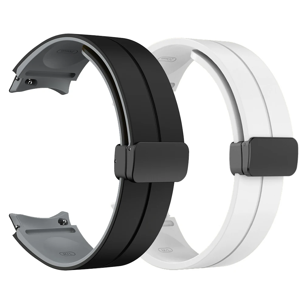 20 mm Magnetarmband für Samsung Galaxy Watch 4 5 6 7 40 44 mm 4/6 Classic 43 47 mm 5Pro 45 mm Sport-Silikon-atmungsaktive Uhrenarmbänder