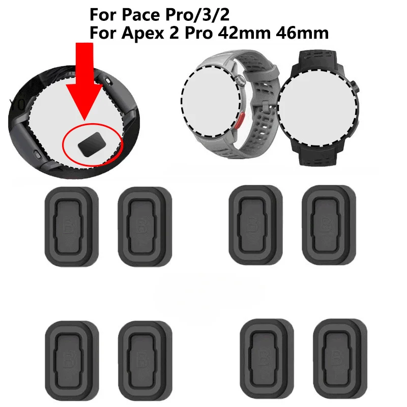 Coros pace 3,2 pro,apex 2,2 pro,Appleスマートウォッチ用の防塵プラグ,シリコンキャップ,46mm, 42mm, 2s,3, 2s,カバー5個