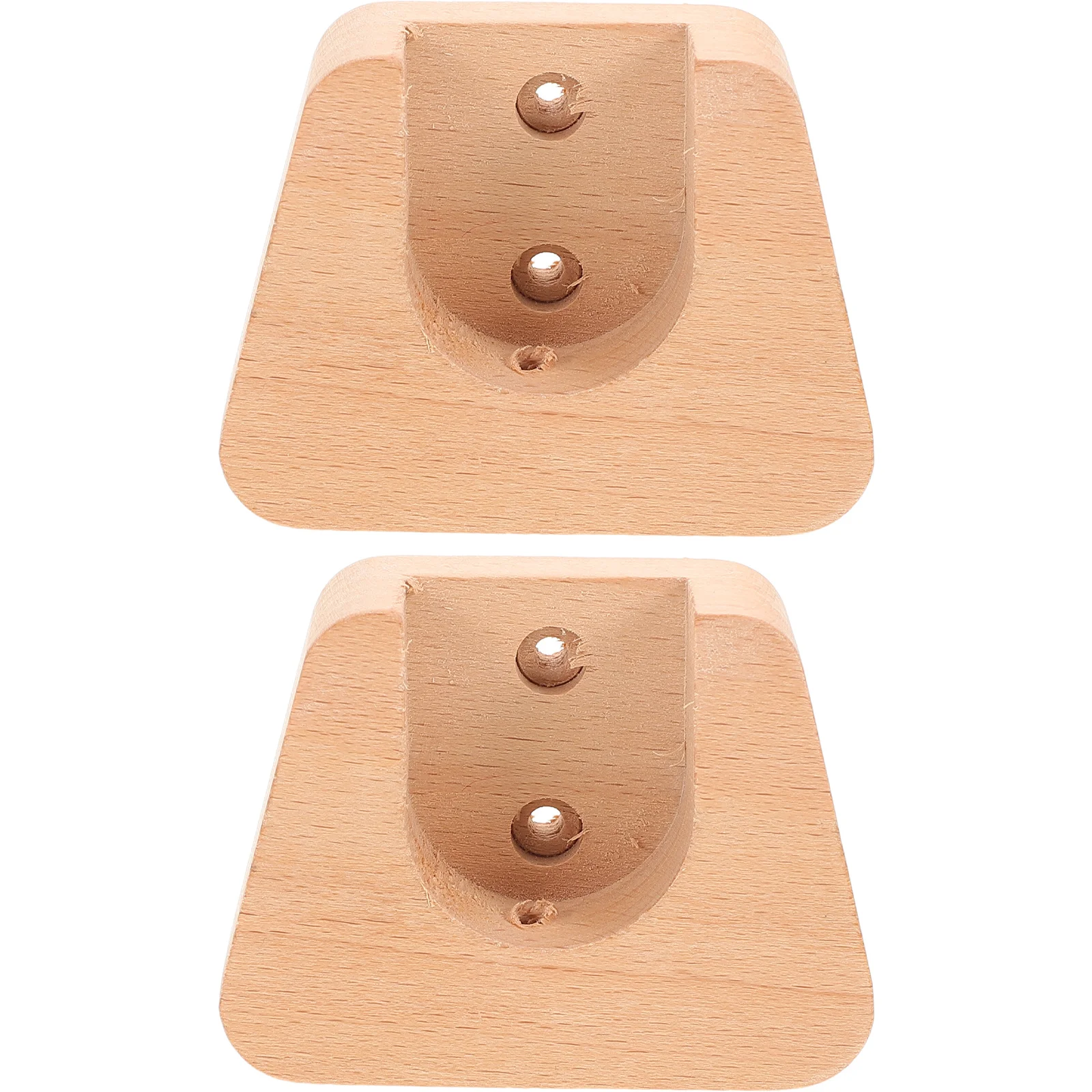 

2Pcs Wooden Curtain Rod Brackets Removable Wall Mount Holders Bay Window Curtain Rod Support Heavy Duty Closet Pole Bracket