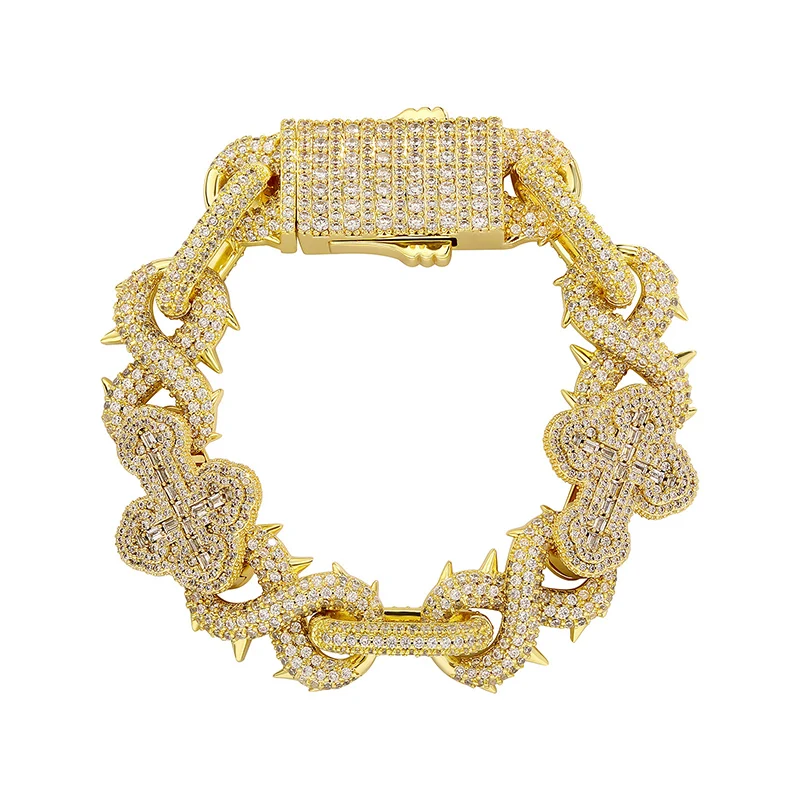 

Мужской хип-хоп 5A + CZ Stone Bling Iced out 8, форма Infinity Cross Link, браслет-цепочка, комплект ожерелья, ювелирные изделия в стиле рэпер