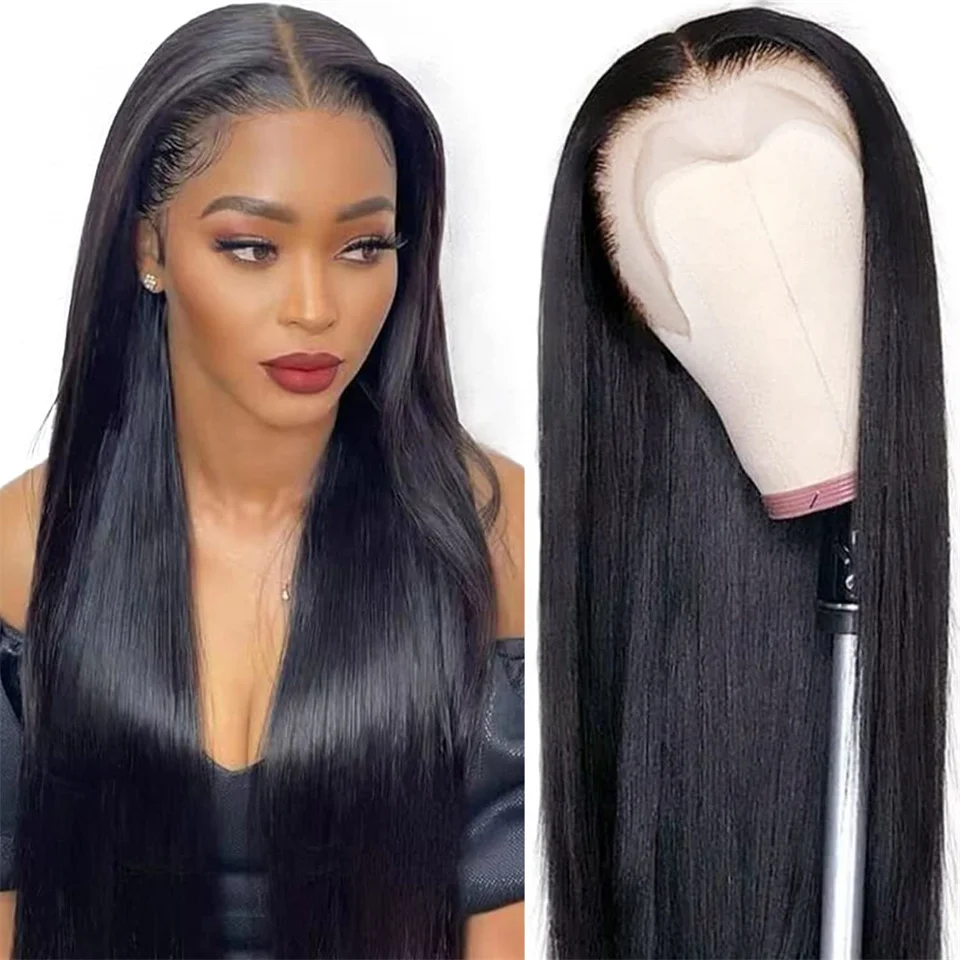 Peruvian Hair Bone Straight Lace Front Wigs Human Hair Pre Plucked 180% Density 13x4 Transparent Lace Frontal Wigs for Women