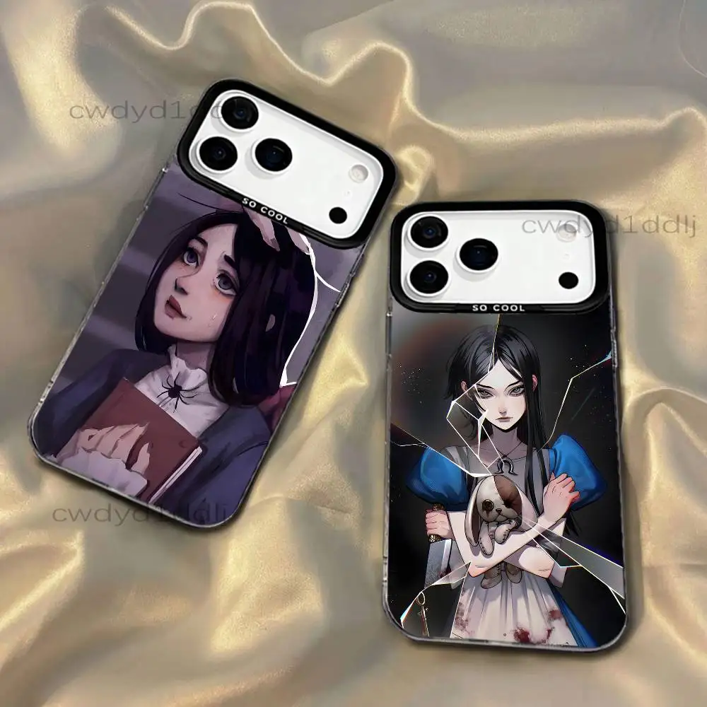 

A-Alice Madness Returns For iPhone 17,16,15,14,13,12,X,8,Pro,Max,Plus,SE4,Air,Mini Black IMD Matte Case