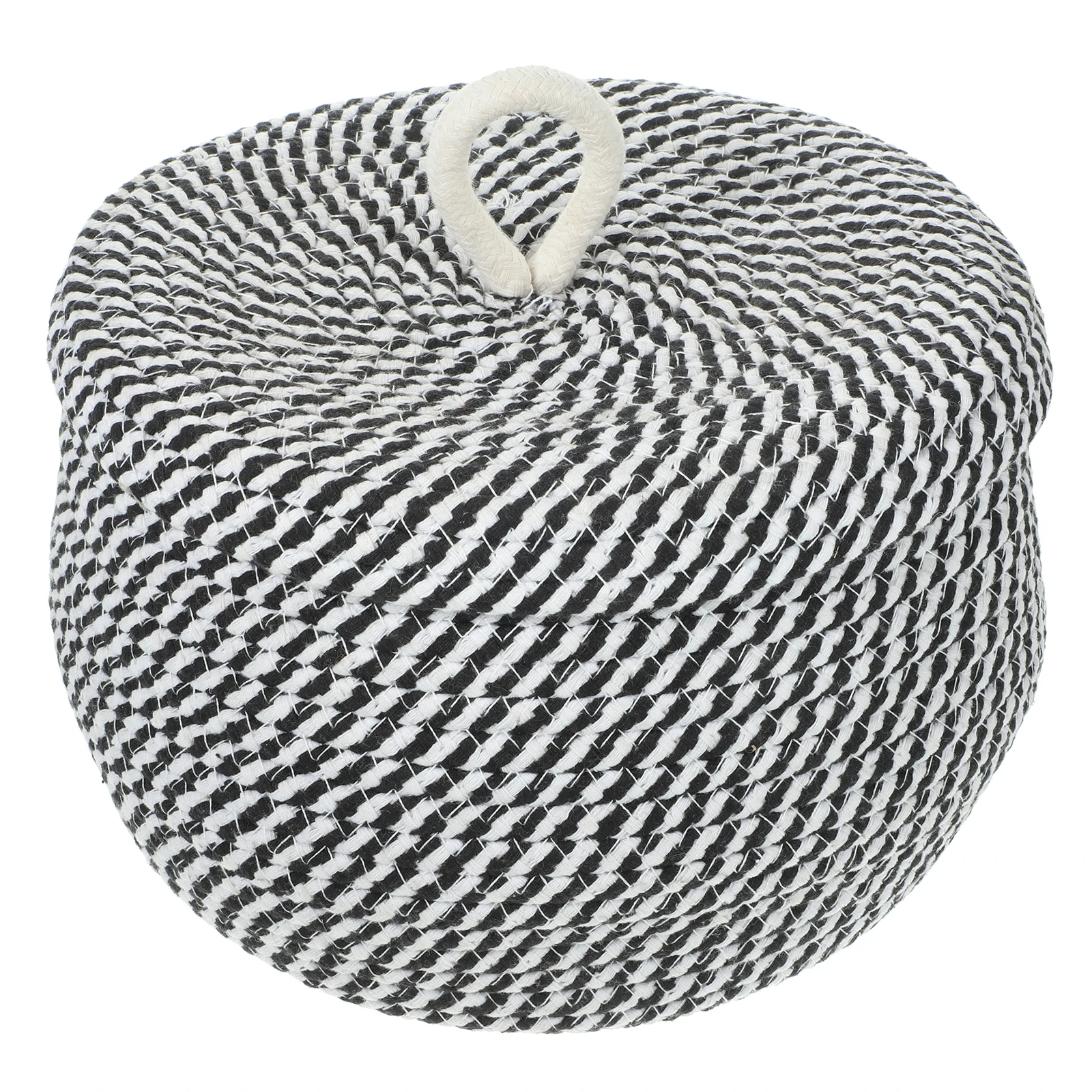 

Cotton Rope Storage Basket With Lid Desktop Organizer Bedroom Sundries Basket Woven Texture Makeup Snack Holder Home