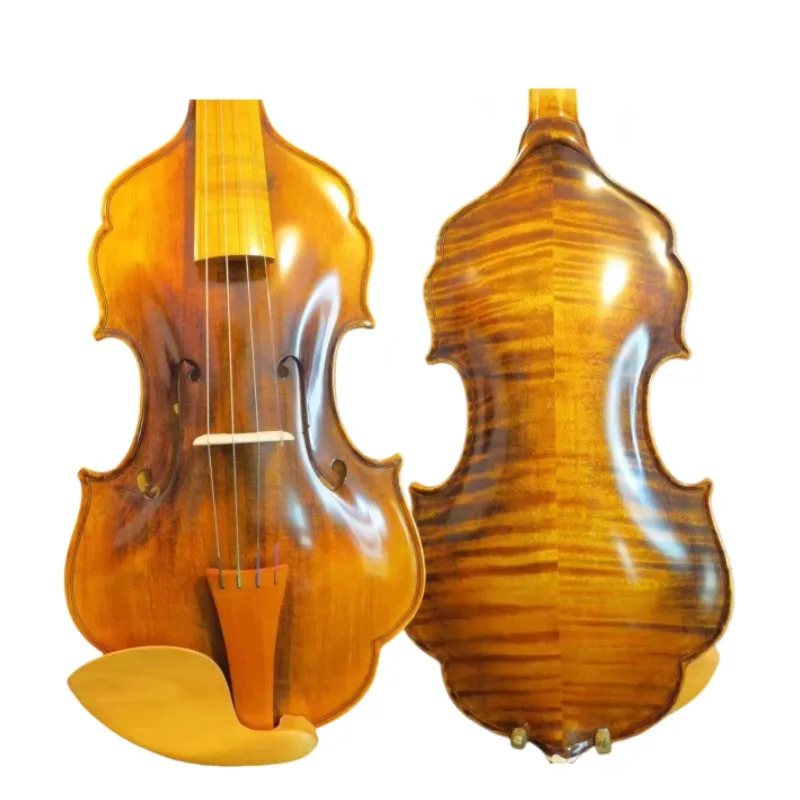 

Скрипка 4/4 Профессиональный дизайн в стиле барокко без ребра, большой, прозрачный и мощный звук # 12056